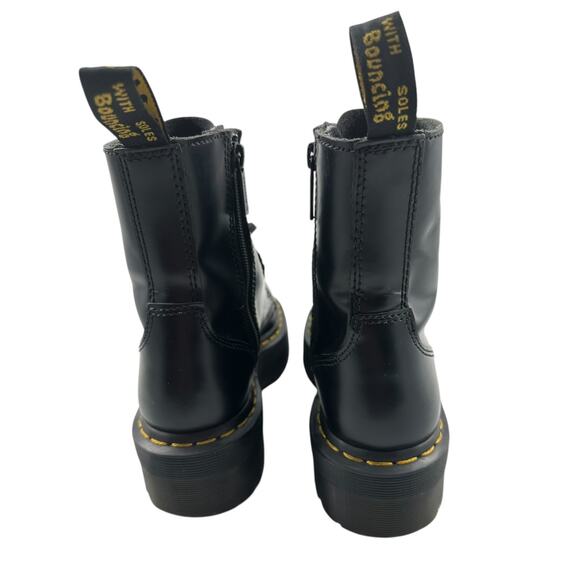 Dr Martens Jadon Platform Boots Black Smooth Leather Lace Up Zip Combat Sz 36/5 main image 2